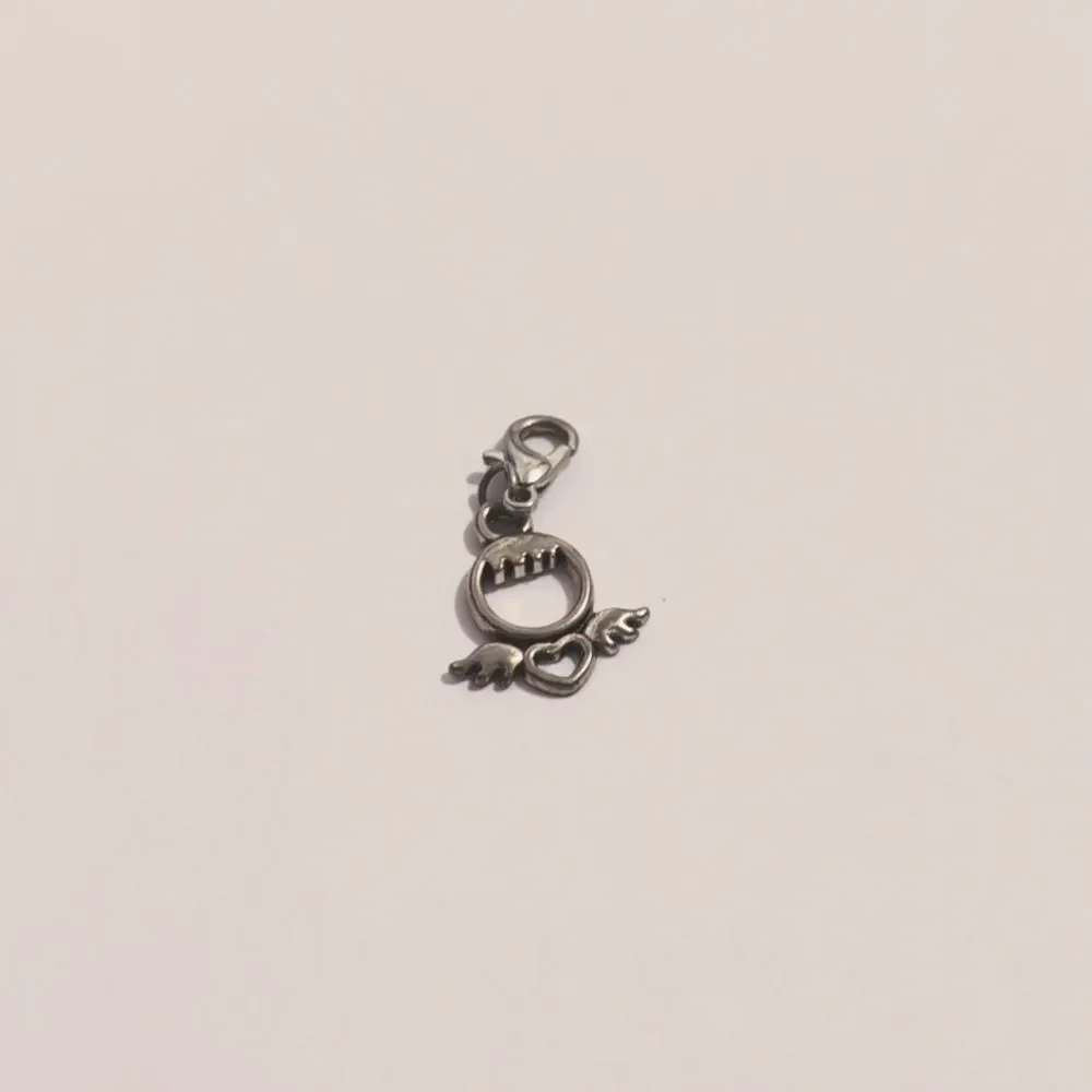 Silver Heart with‎ Wings Bracelet Charm
